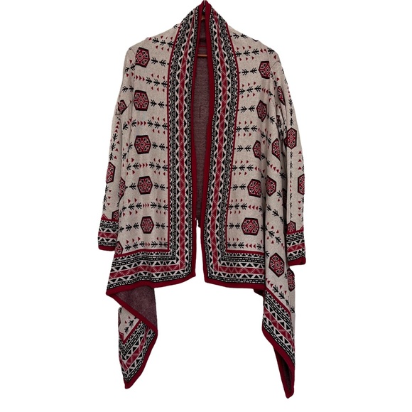 Divided Sweaters - Divided H&M Womens Open Cardigan Multicolor Size M Waterfall Aztec Geometric
